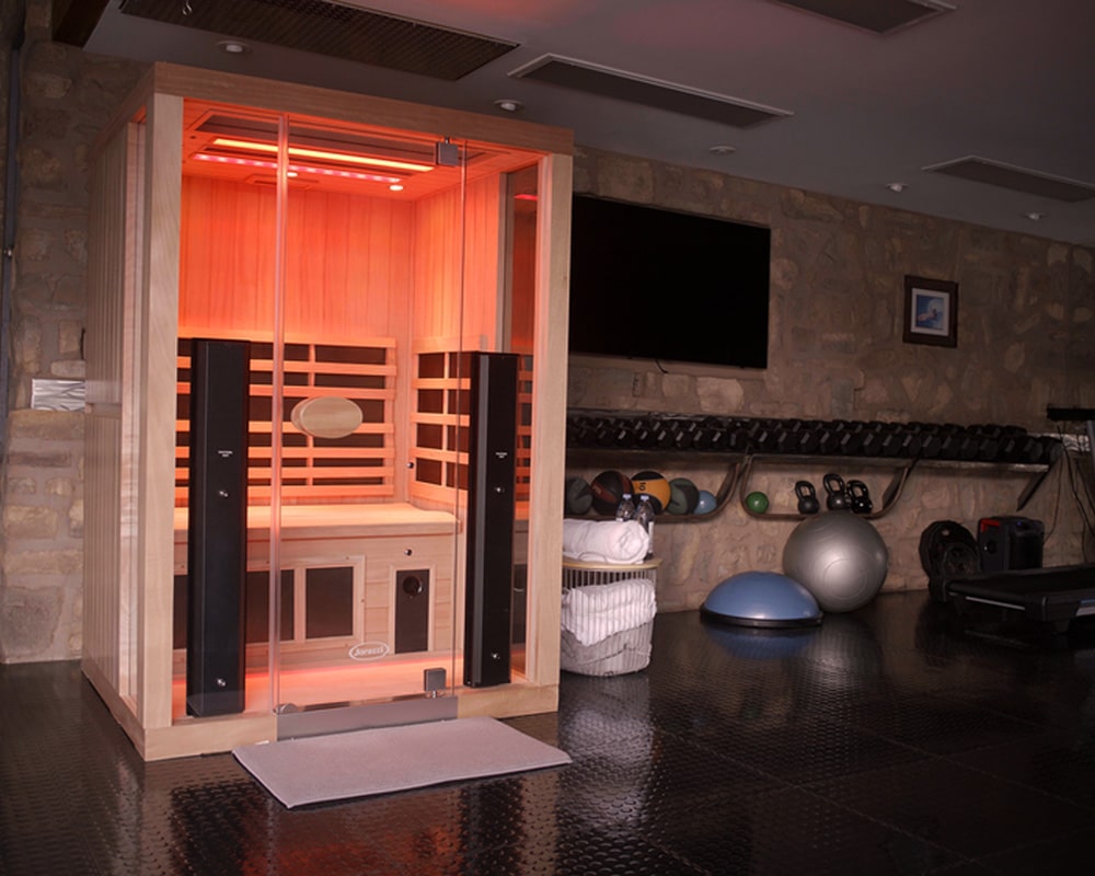 jacuzzi infrared sauna installed in a gym